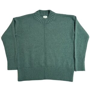 J. Crew Factory Mockneck boyfriend sweater in Green Size Small